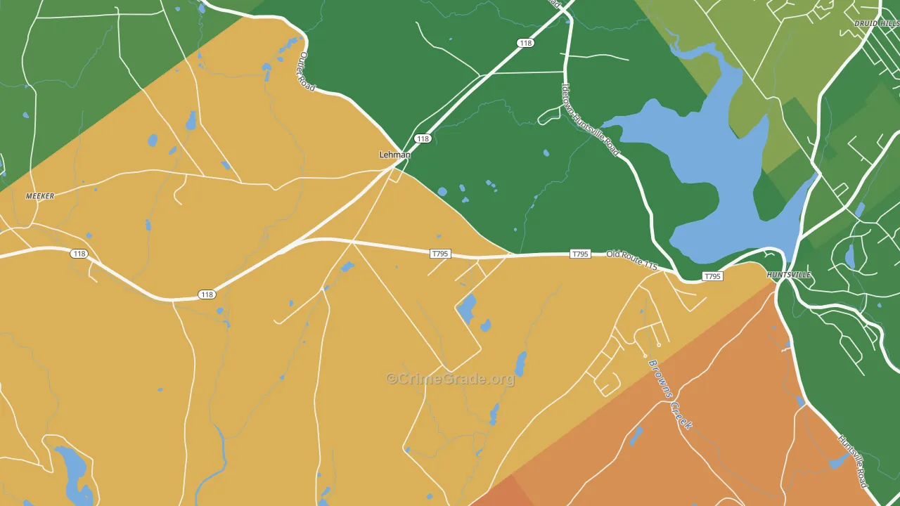 Lehman, PA Map of Vandalism Rates