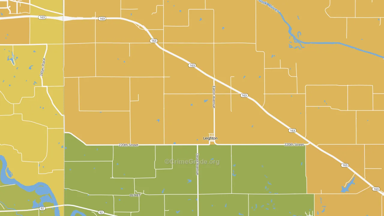 Leighton, IA Map of Vandalism Rates