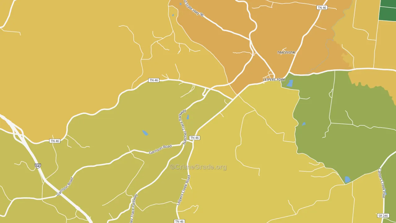 Leipers Fork, TN Map of Vandalism Rates