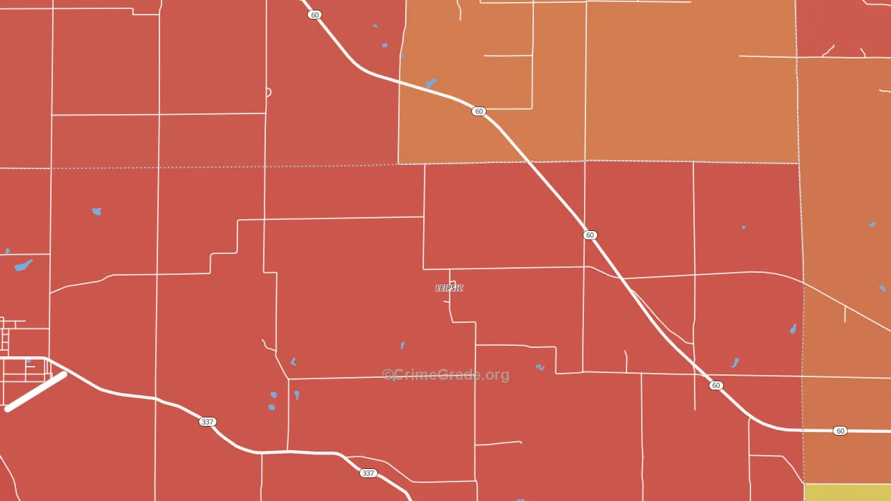 Leipsic, IN Map of Vandalism Rates