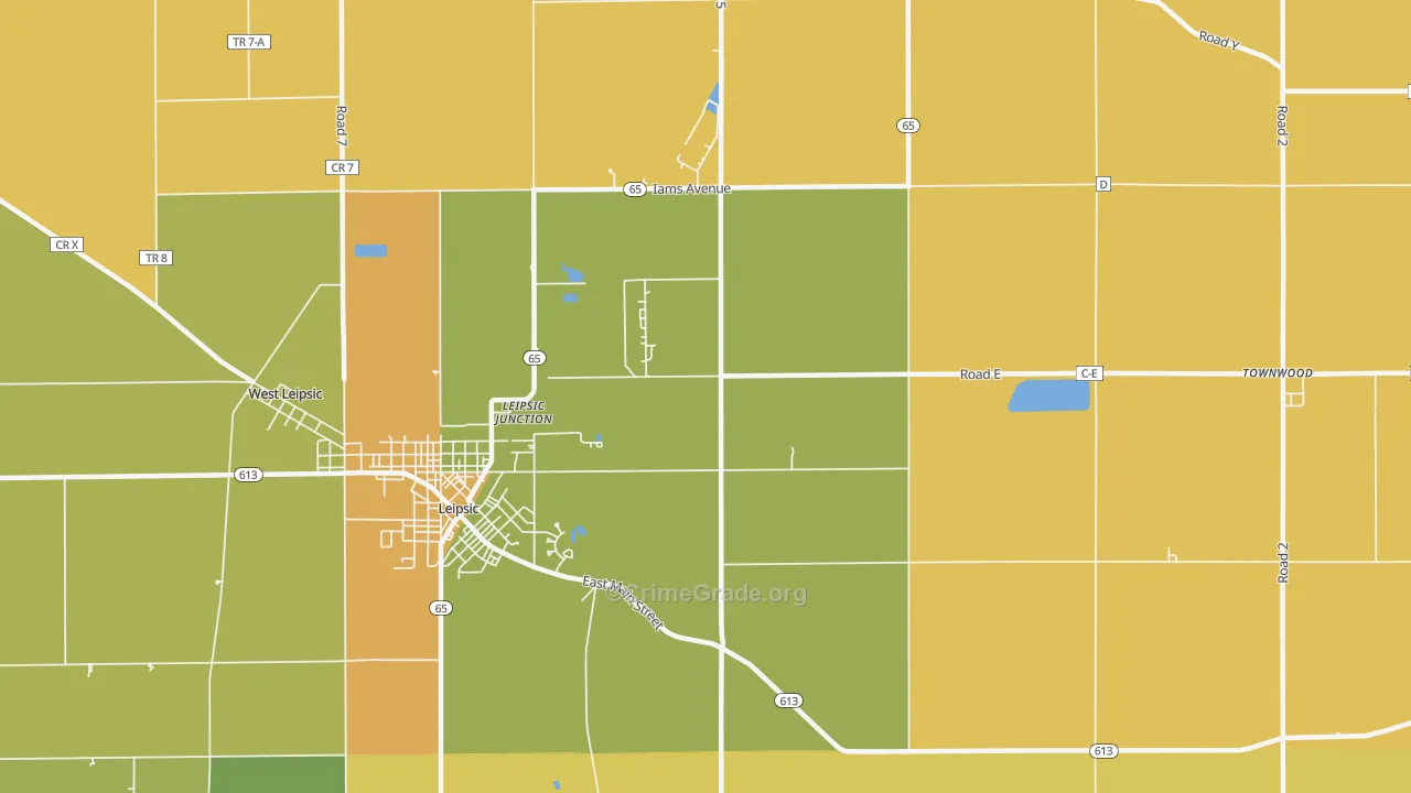 Leipsic Junction, OH Map of Vandalism Rates