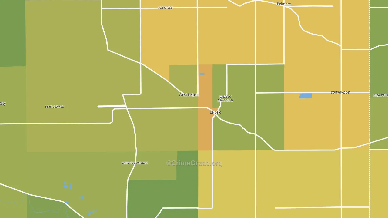 Leipsic, OH Map of Vandalism Rates