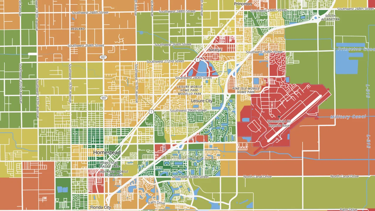 Leisure City, FL Map of Vandalism Rates