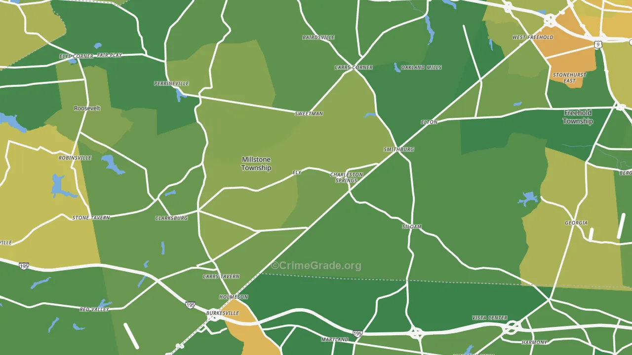 Leisure Knoll, NJ Map of Vandalism Rates