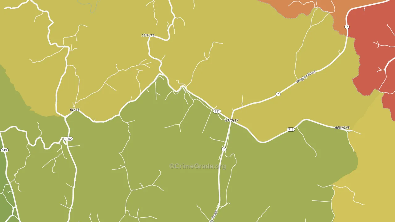 Leisure, KY Map of Vandalism Rates
