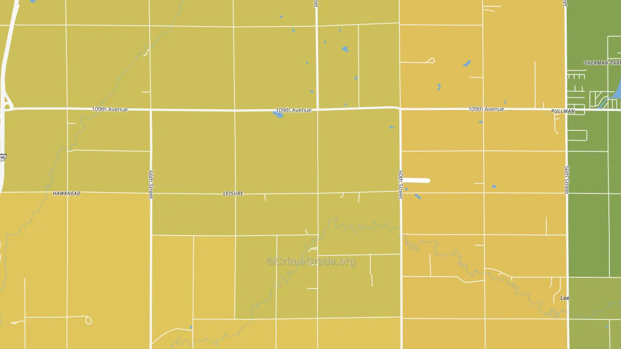 Leisure, MI Map of Vandalism Rates