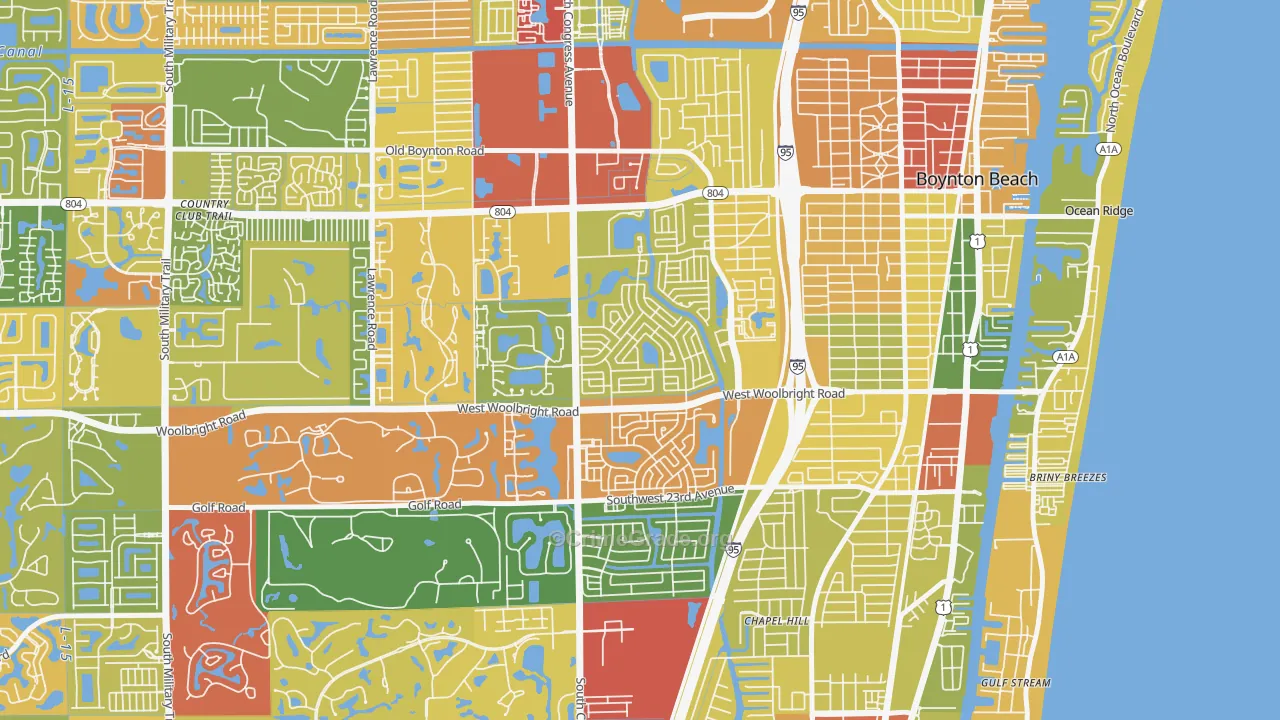 Leisureville, Boynton Beach, FL Map of Vandalism Rates