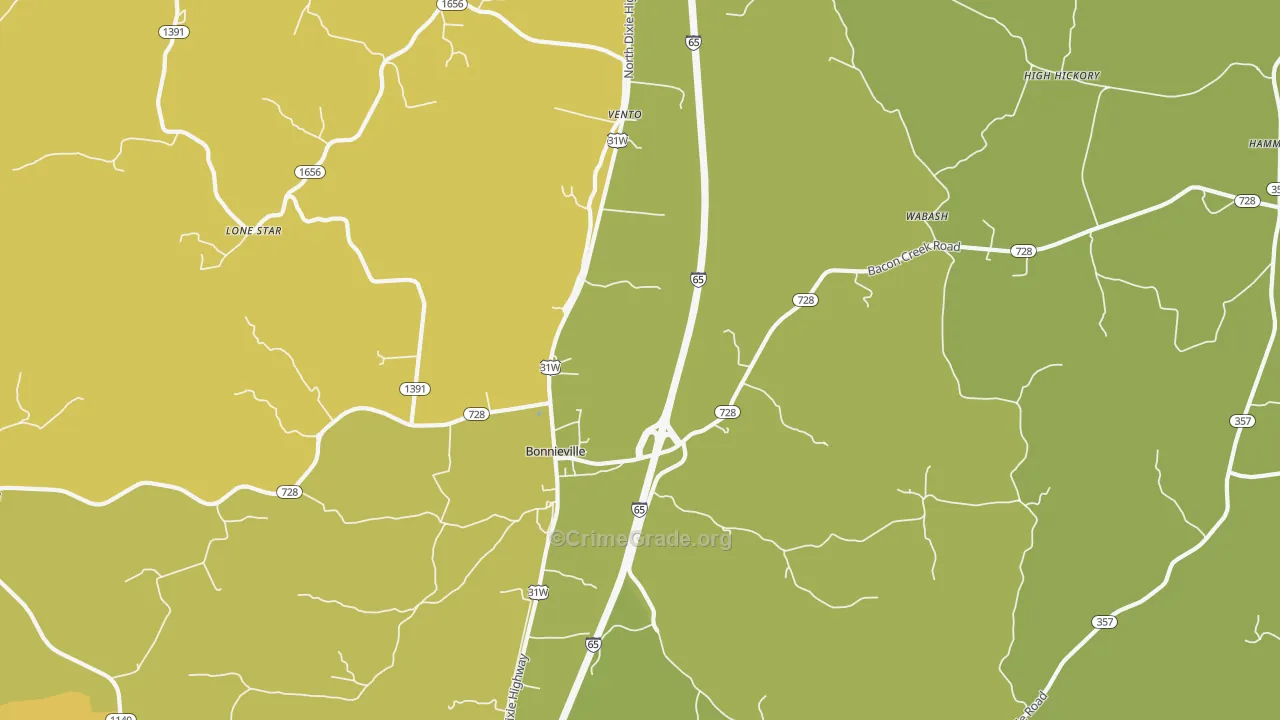 Leitchfield Crossing, KY Map of Vandalism Rates