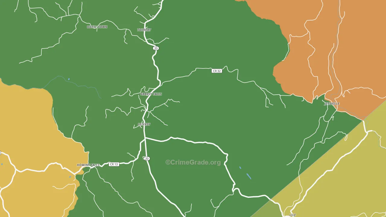 Leivasy, WV Map of Vandalism Rates