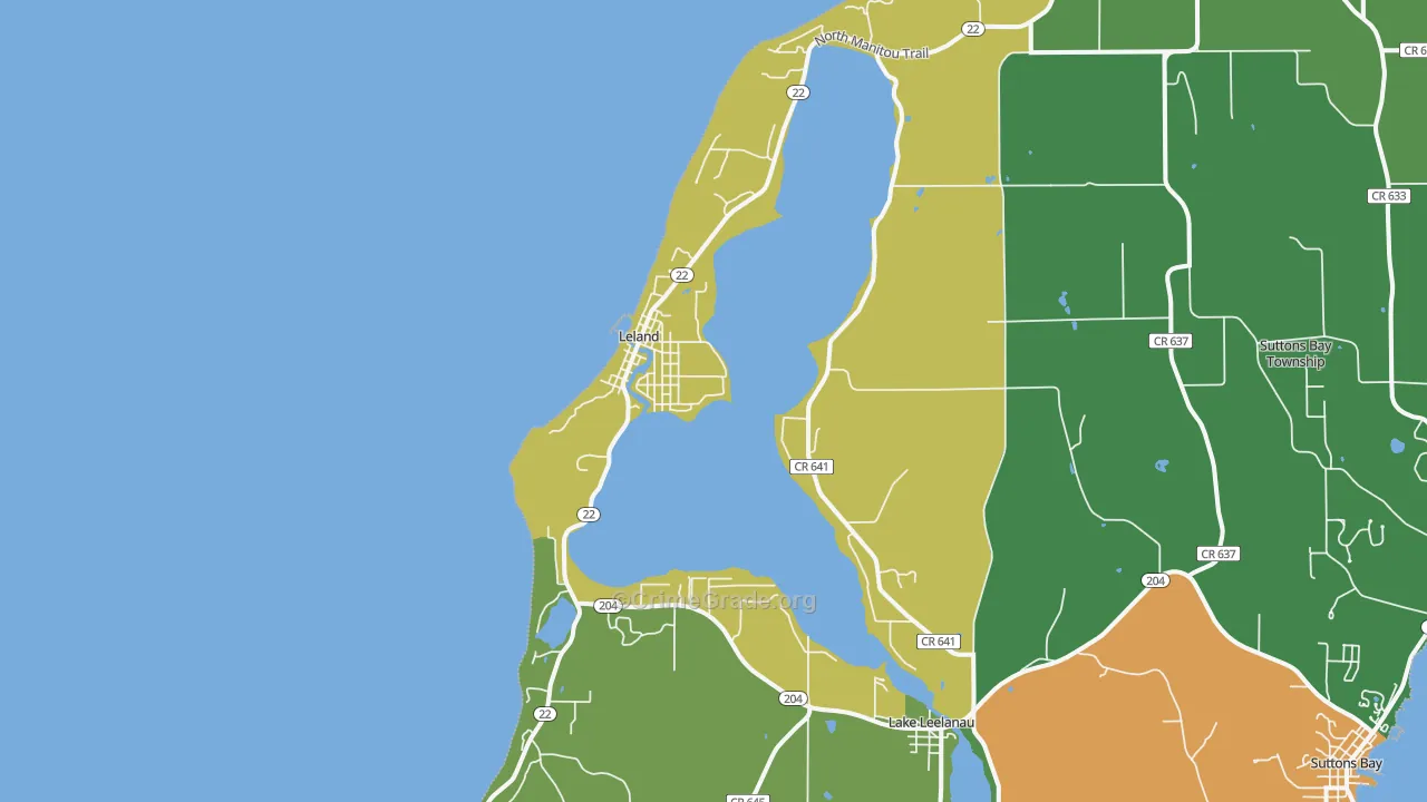 Leland, MI Map of Vandalism Rates