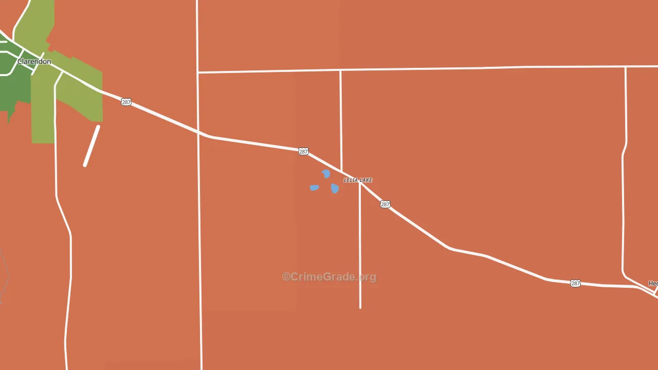 Lelia Lake, TX Map of Vandalism Rates