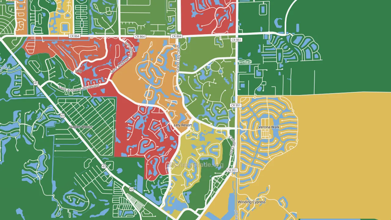 Lely Resort, Naples, FL Map of Vandalism Rates