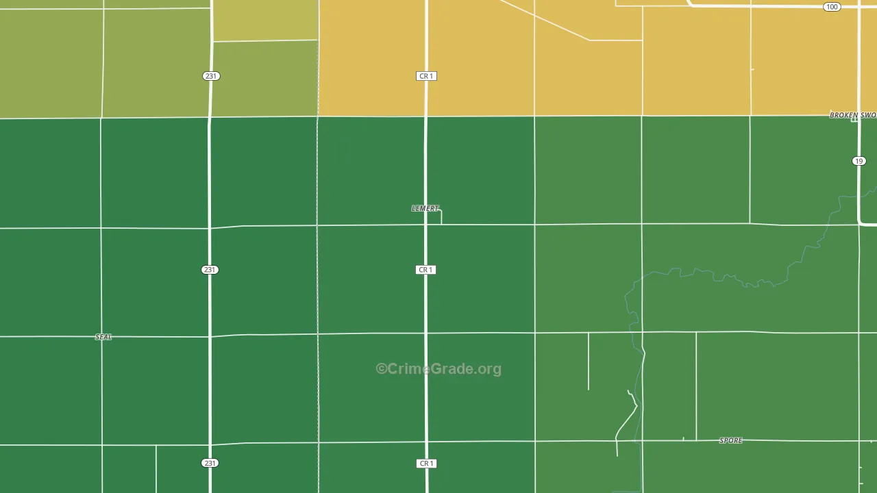 Lemert, OH Map of Vandalism Rates
