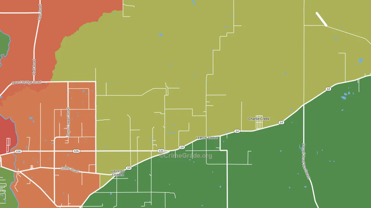 Lemon Grove, FL Map of Vandalism Rates