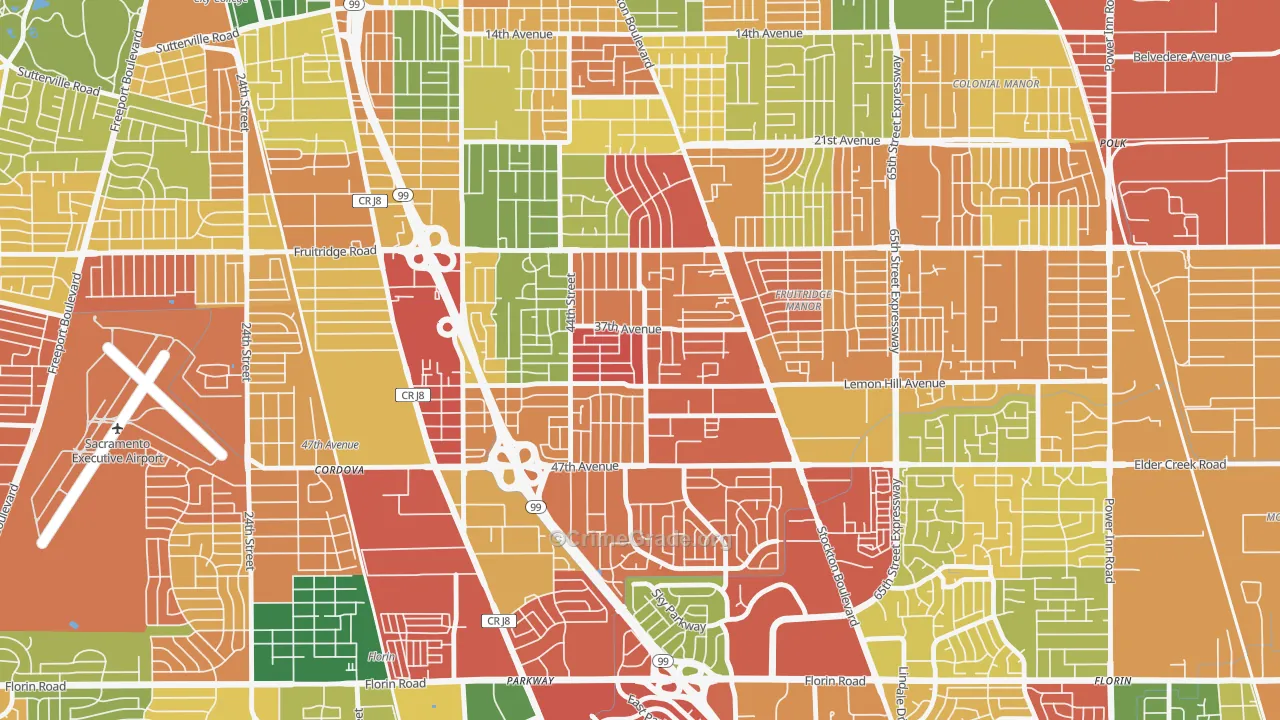 Lemon Hill, CA Map of Vandalism Rates