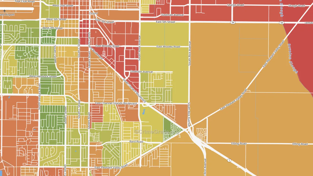 Lemonwood Eastmont, Oxnard, CA Map of Vandalism Rates