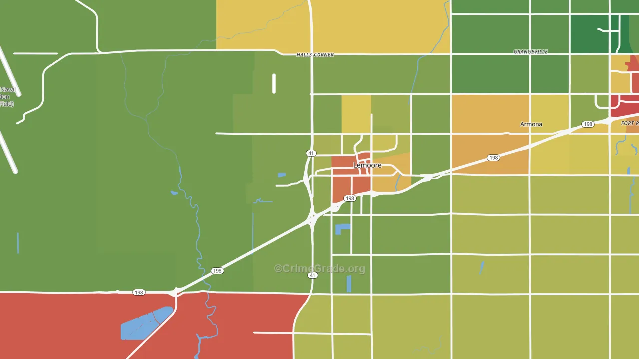 Lemoore, CA Map of Vandalism Rates