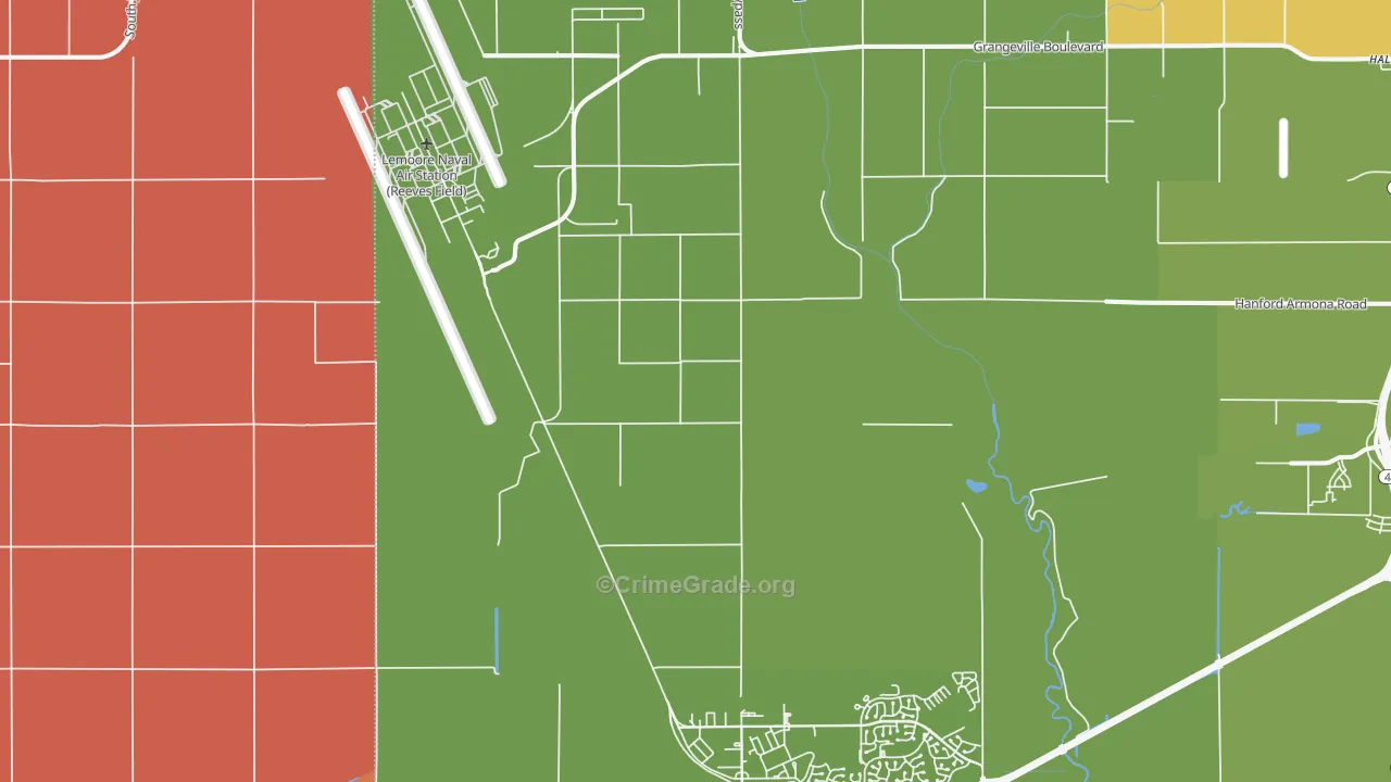 Lemoore Naval Air Station, CA Map of Vandalism Rates