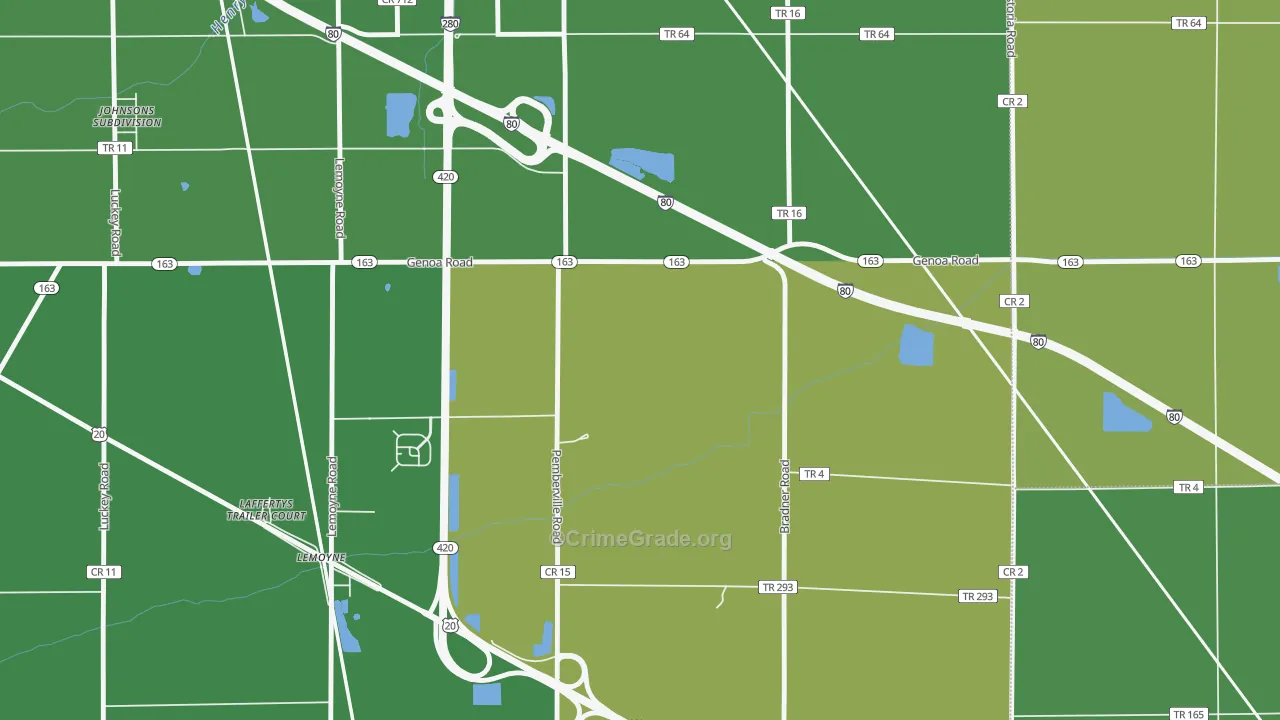 Lemoyne, OH Map of Vandalism Rates