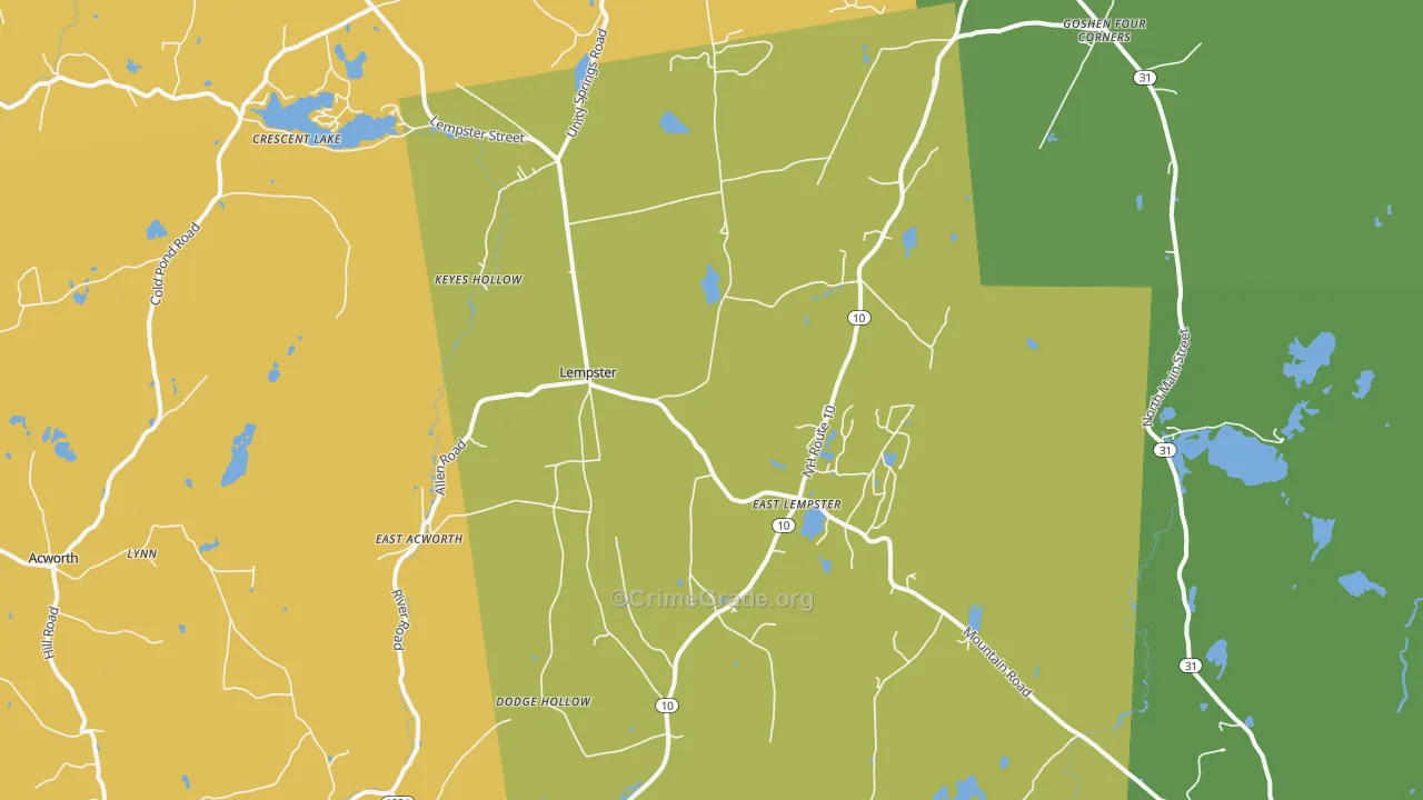 Lempster, NH Map of Vandalism Rates