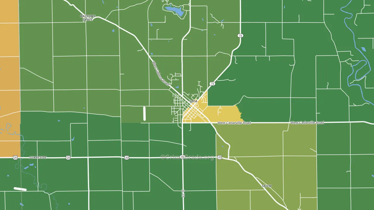 Lena, IL Map of Vandalism Rates