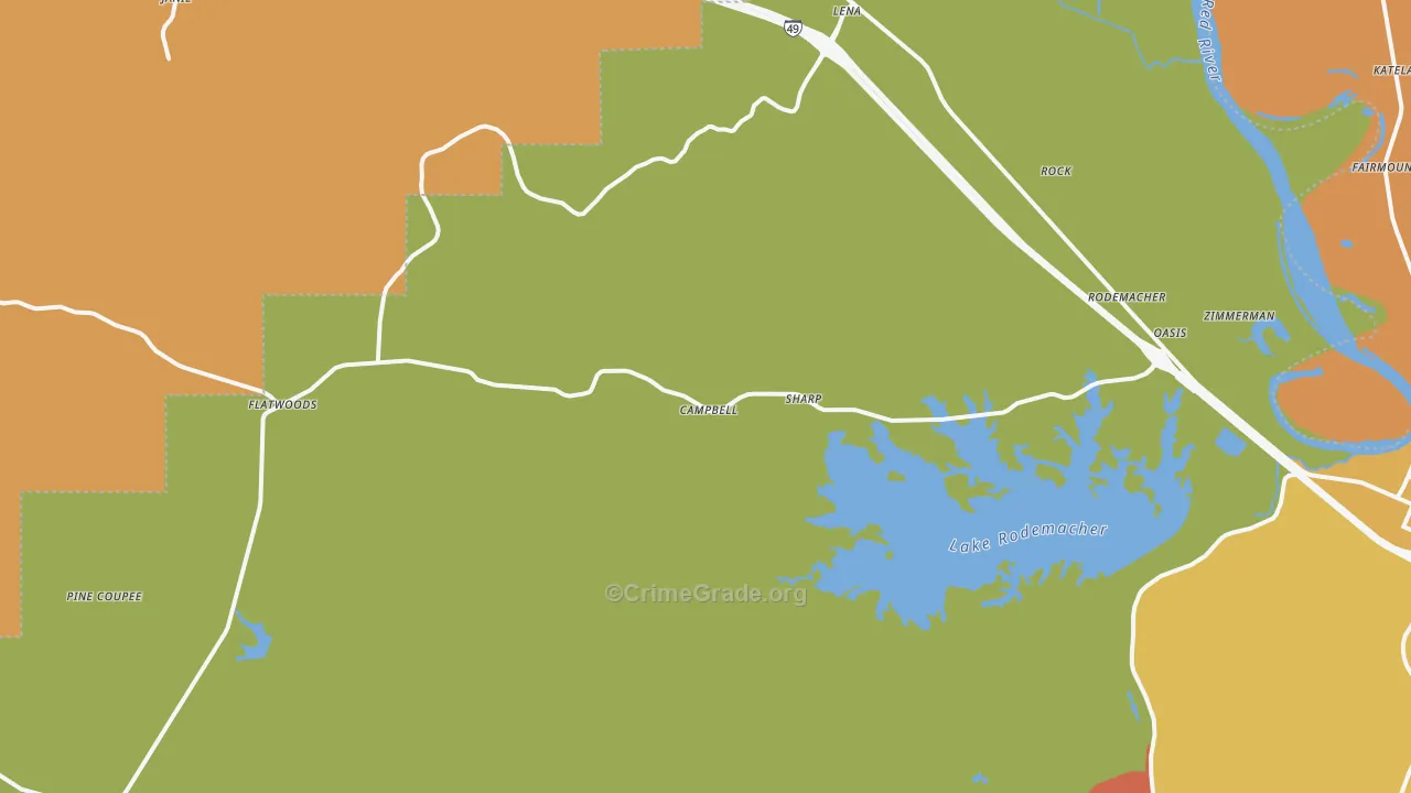 Lena, LA Map of Vandalism Rates