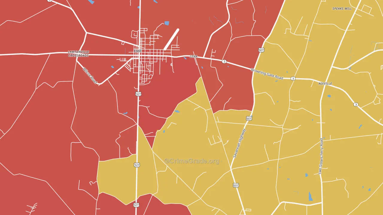 Lena, SC Map of Vandalism Rates