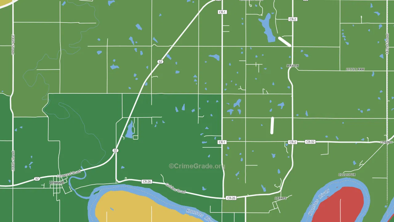 Lenape, KS Map of Vandalism Rates