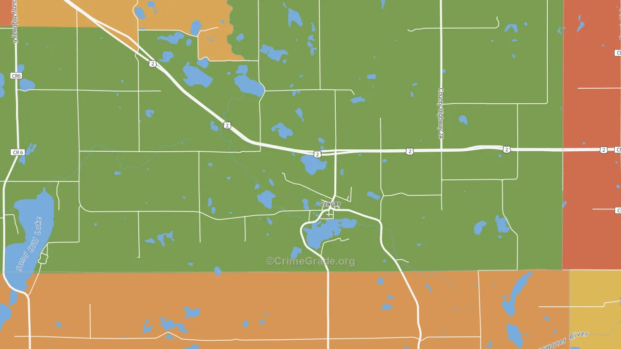 Lengby, MN Map of Vandalism Rates