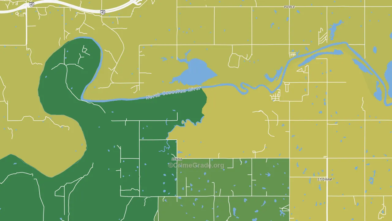 Lenna, OK Map of Vandalism Rates
