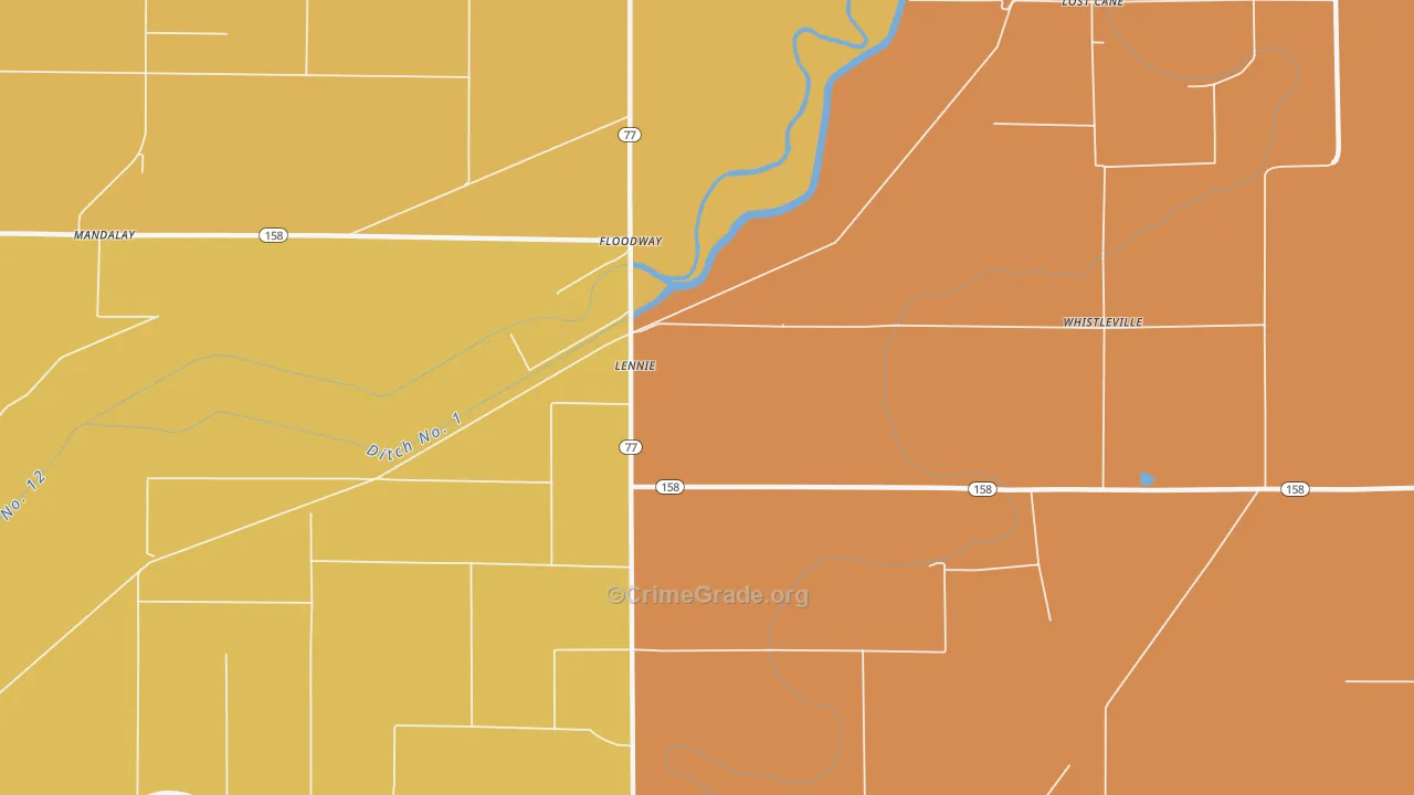 Lennie, AR Map of Vandalism Rates