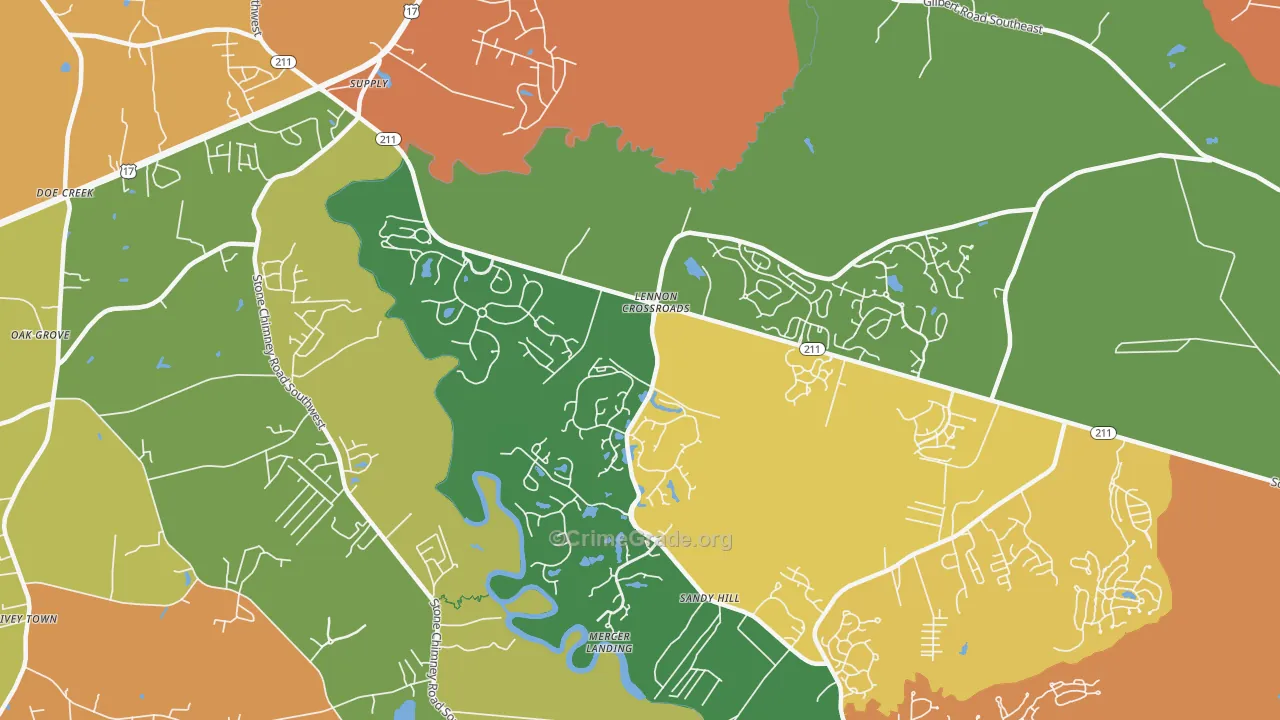 Lennon Crossroads, NC Map of Vandalism Rates