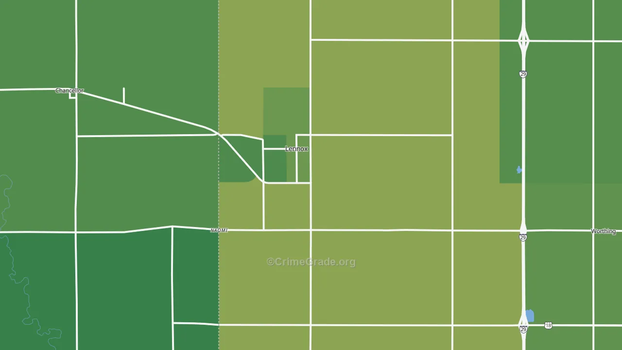Lennox, SD Map of Vandalism Rates