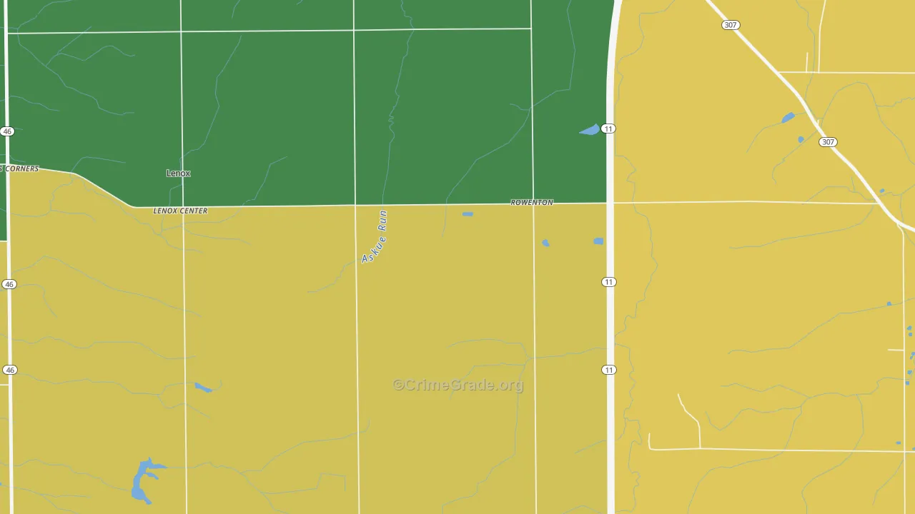 Lenox Center, OH Map of Vandalism Rates