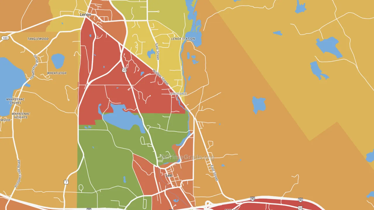 Lenox Dale, MA Map of Vandalism Rates