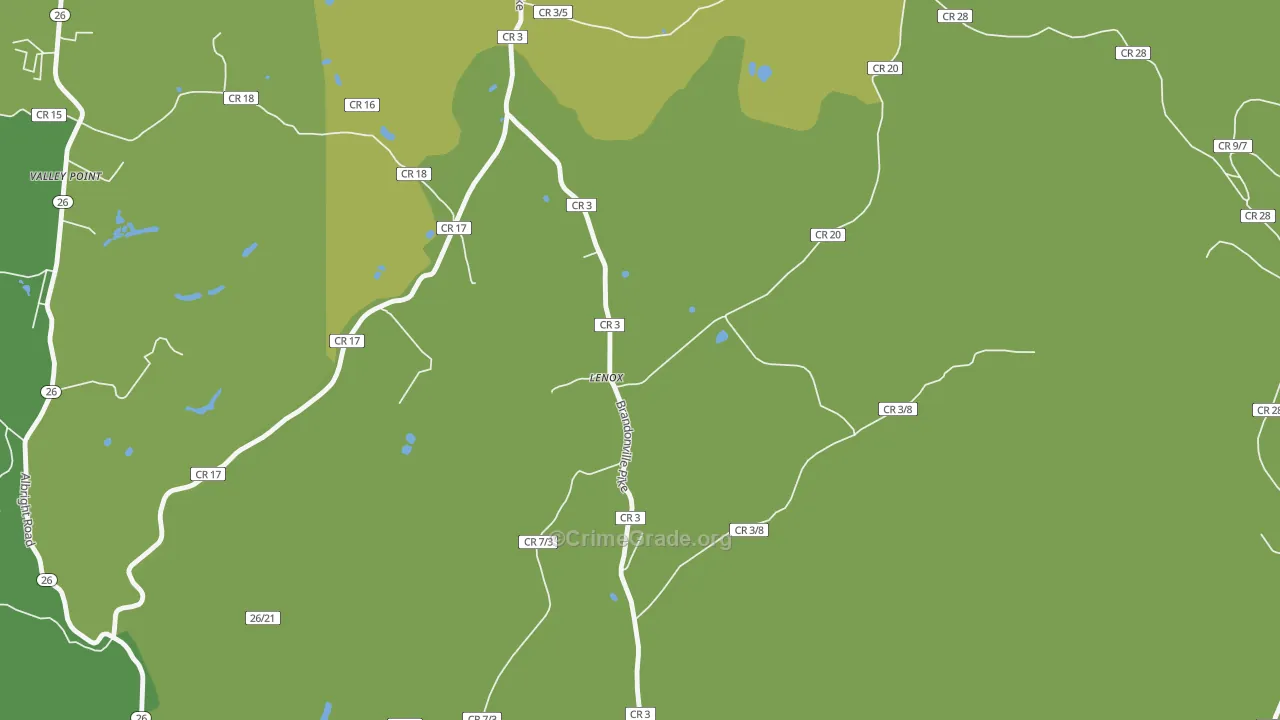 Lenox, WV Map of Vandalism Rates