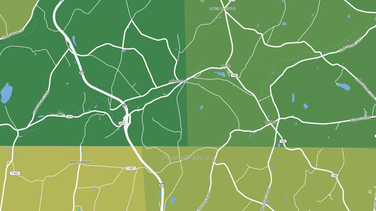 Lenoxville, PA Map of Vandalism Rates