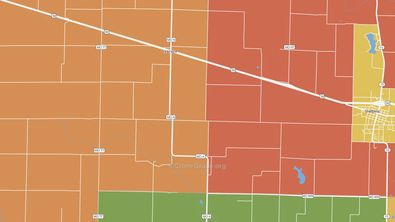 Lentner, MO Map of Vandalism Rates