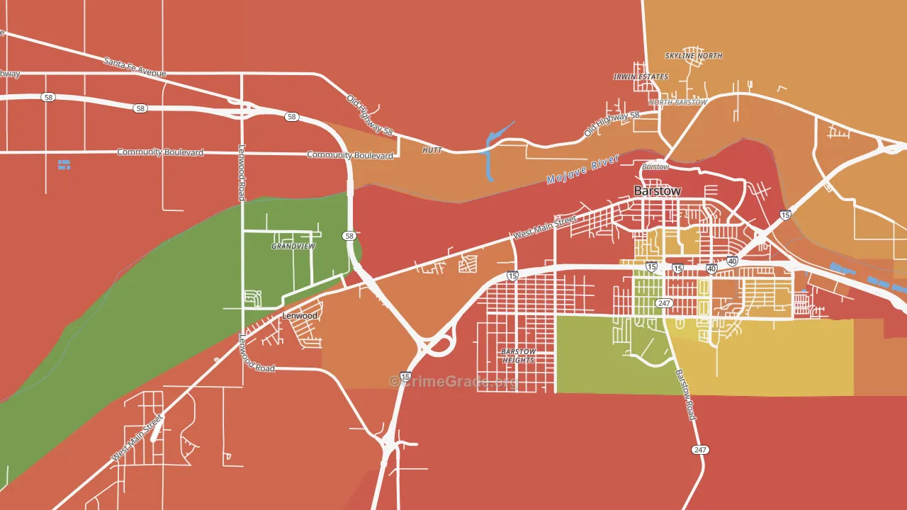 Lenwood, CA Map of Vandalism Rates