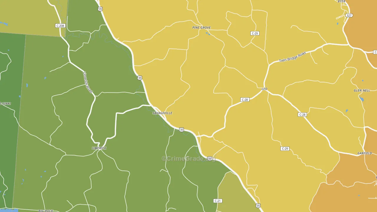 Leo, OH Map of Vandalism Rates