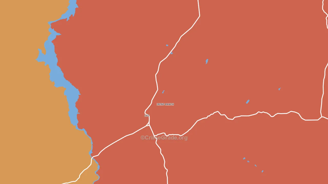 Leo, WY Map of Vandalism Rates