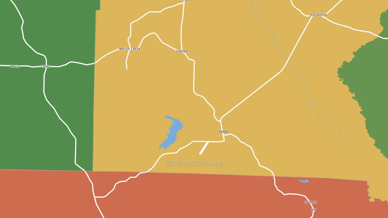 Leola, AR Map of Vandalism Rates