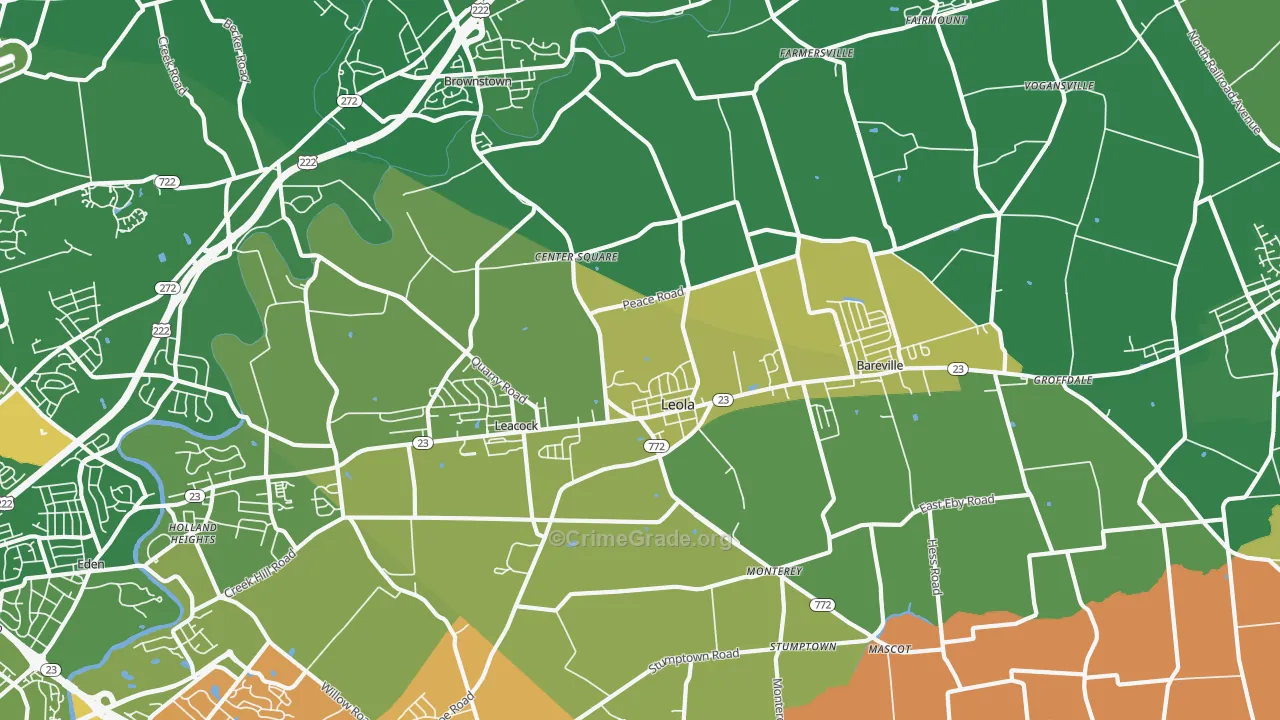 Leola, PA Map of Vandalism Rates