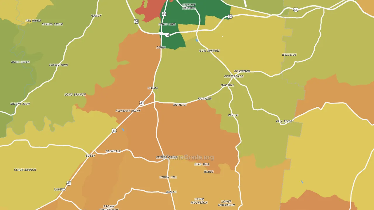 Leoma, TN Map of Vandalism Rates