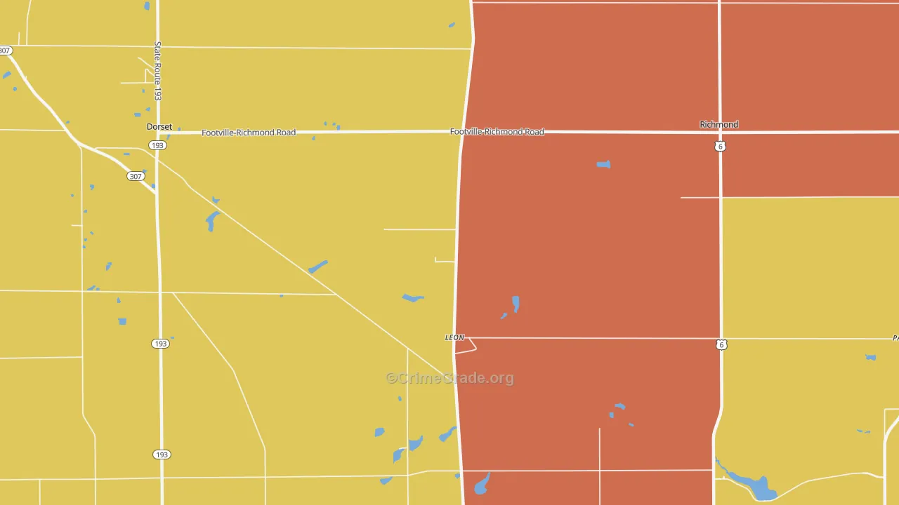 Leon, OH Map of Vandalism Rates