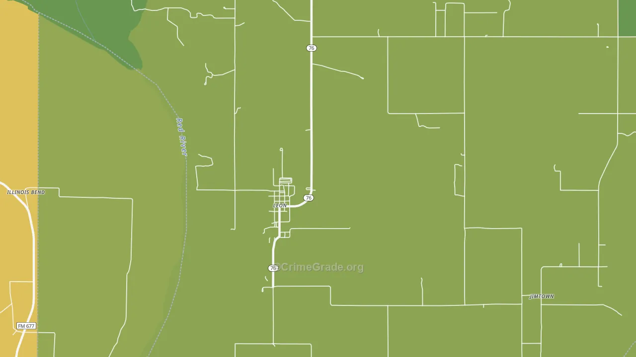 Leon, OK Map of Vandalism Rates