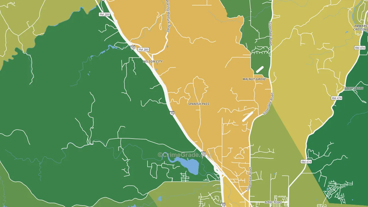 Leon Springs, TX Map of Vandalism Rates
