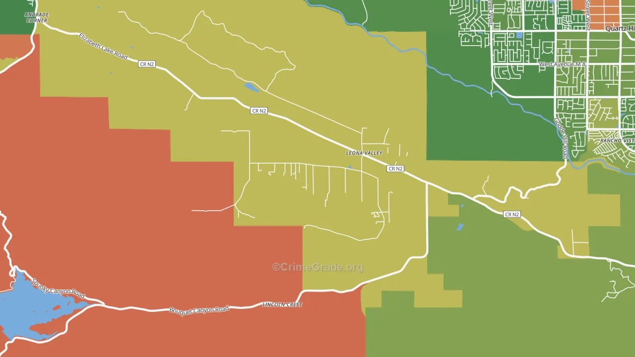 Leona Valley, CA Map of Vandalism Rates