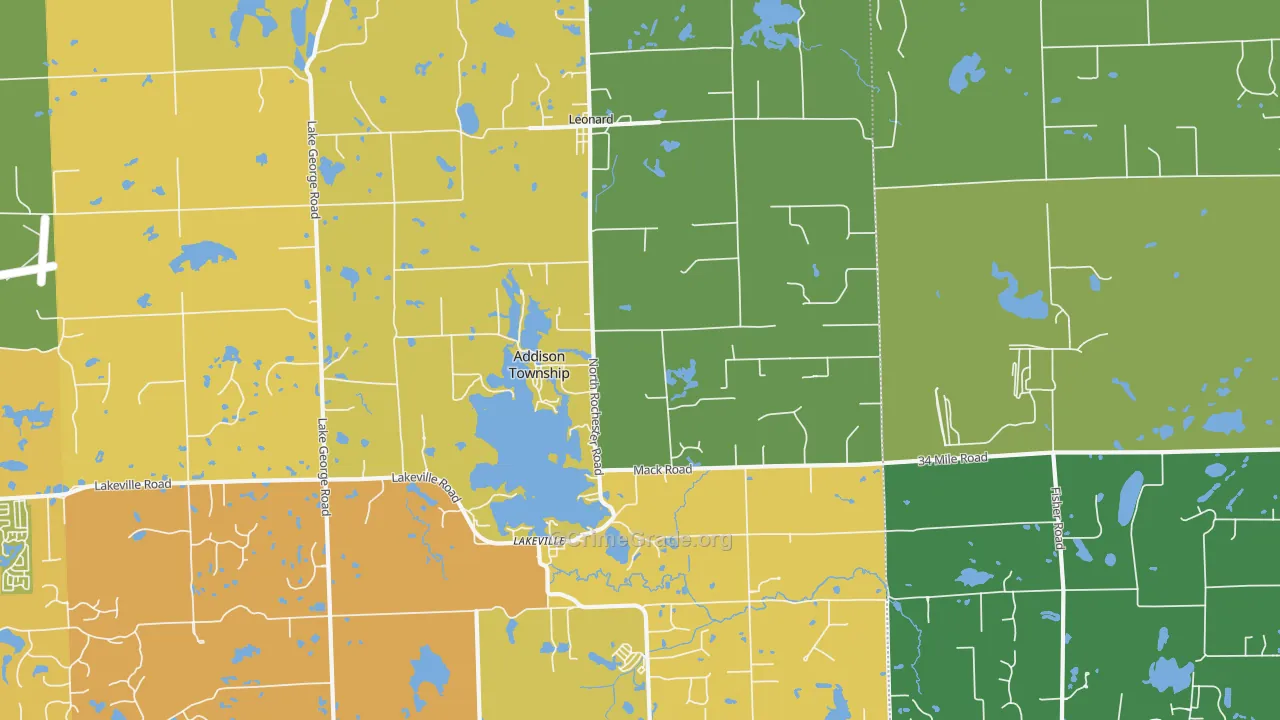 Leonard, MI Map of Vandalism Rates