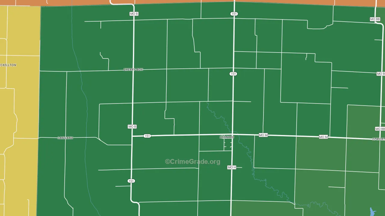 Leonard, MO Map of Vandalism Rates